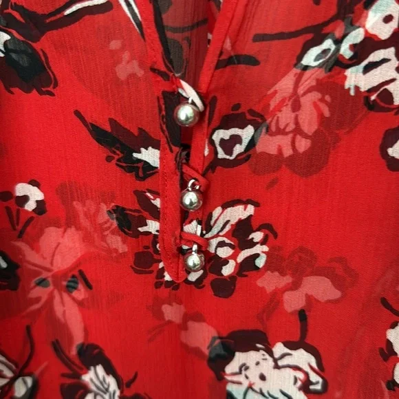 VERONICA BEARD Floral Silk Top, Size 6 - Picture 9 of 16